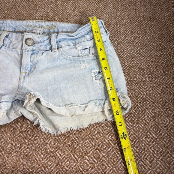 Vtg American Eagle Shorts Womens 2 Shortie Cut Off Low Rise Distressed Y2KPreppy - Picture 7 of 8